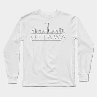 Ottawa Minimal Skyline Long Sleeve T-Shirt